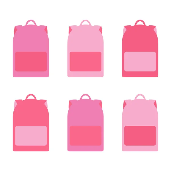 Коллекция розовых рюкзаков. Векторная иллюстрация . — стоковый вектор