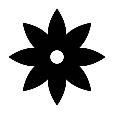 Çiçek simgesi. Basit ve minimalist tasarım öğesi geometrik şekillerden. Vektör çizim.