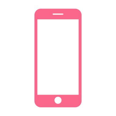 Pembe smartphone. Vektör çizim.