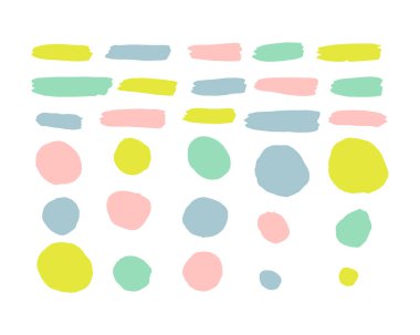 El çok renkli öğeleri boyalı. Vektör çizim.