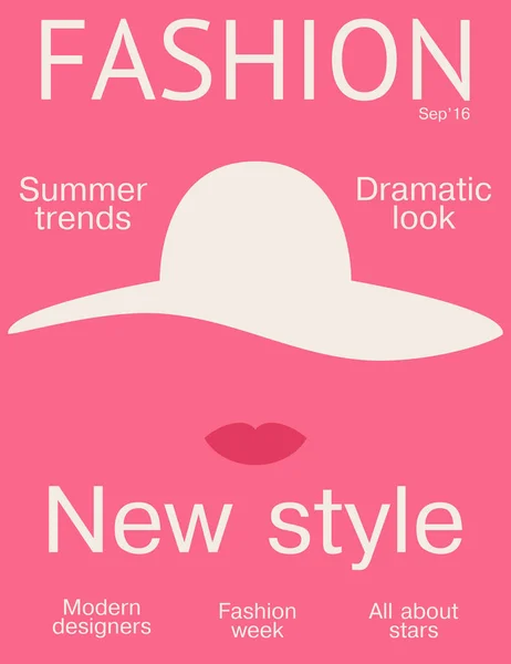 Pembe moda dergisinin kapağı. Vektör çizim.