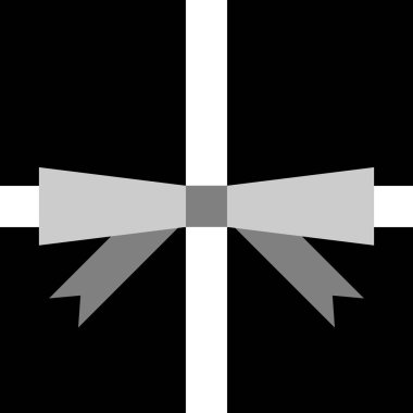 Hediye - siyah beyaz vektör illüstrasyon izole..