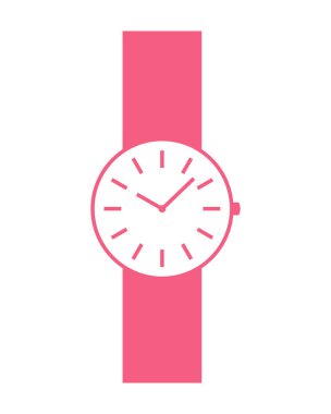 Pembe kadın kol saati - vektör çizim.