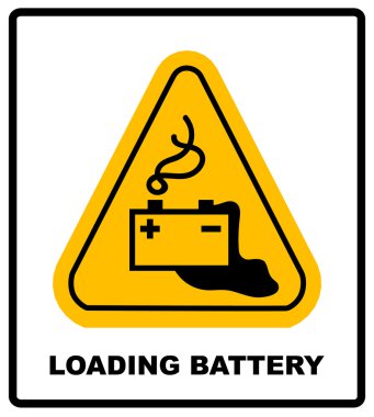 Warning battery charging sign clipart