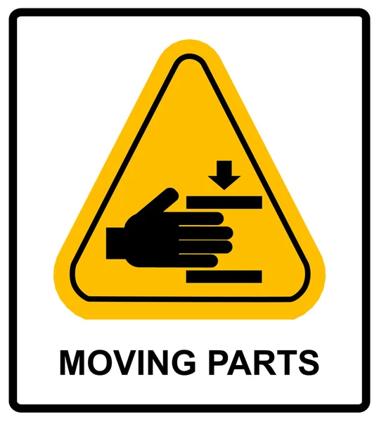 Set of danger Moving Parts signs, vector illustration - Stok Vektor