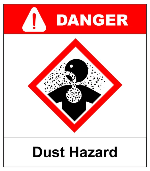 Знак опасности Dust Hazard, векторная иллюстрация — стоковый вектор