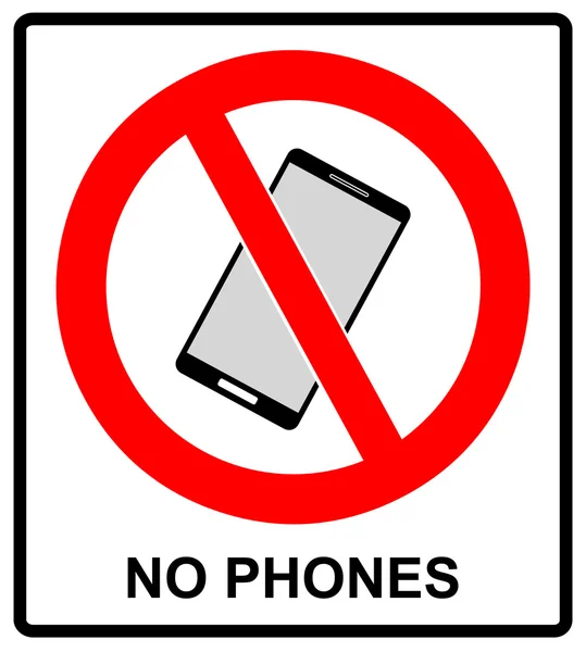 No cell phone sign. Mobile phone ringer volume mute sign. No smartphone allowed icon. No Calling label on white background. No Phone emblem great for any use. Stock Vector Illustration — Stock Vector