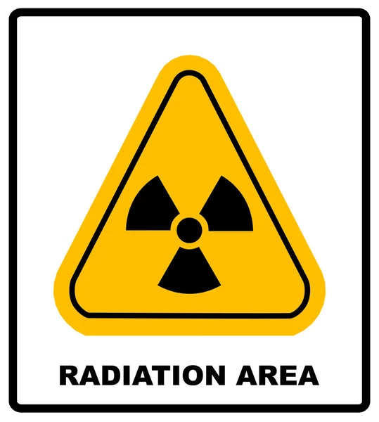 Octagon żółty i czarny tekst zagrożenia promieniowaniem należy zachować ostrożność i podpisać na białym tle na białym tle.-jpg format — Wektor stockowy