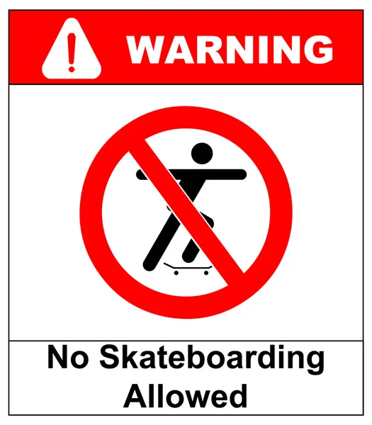 Vector ilustración de un no skateboarding permitido signo con silueta de hombre — Vector de stock