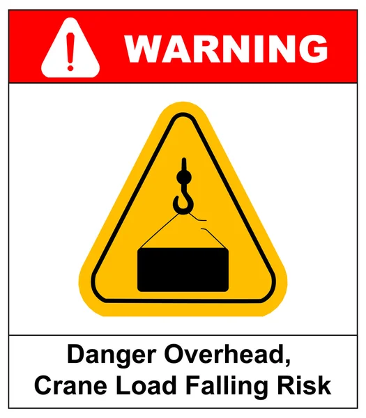 Danger overhead load sign — Stock Vector