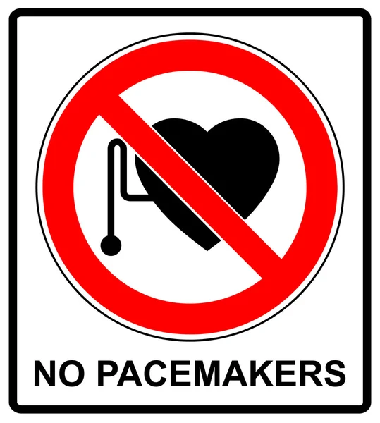 No access with cardiac pacemaker sign — Stock Vector