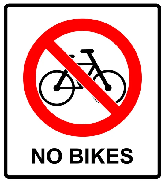 Sin signo de bicicleta No hay símbolo de bicicletas para lugares públicos Advertencia Ilustración vectorial — Archivo Imágenes Vectoriales