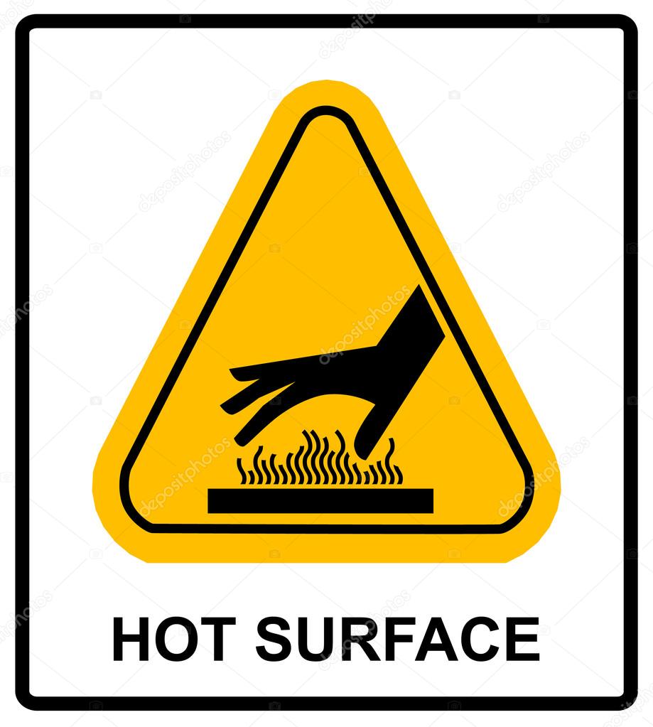 do not touch hot surface danger signs illustration vector