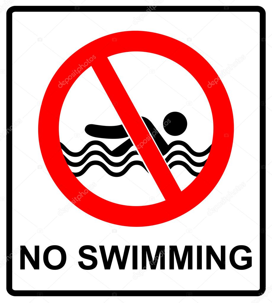 No swimming warning signs. vector illustration