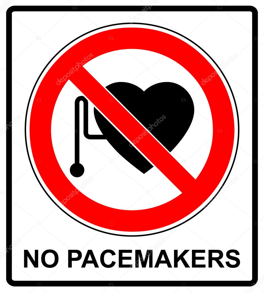 No access with cardiac pacemaker sign