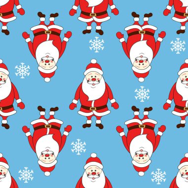 seamless modeli ile çizgi film Noel Baba Noel. vektör