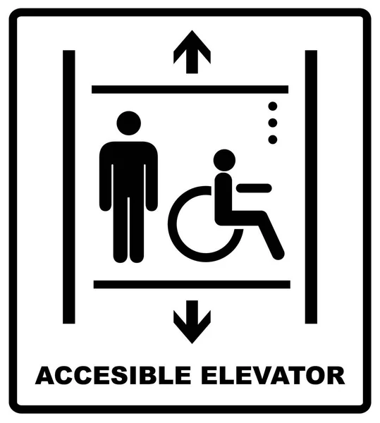 Lift voor handicap pictogram teken vectorillustratie — Stockvector