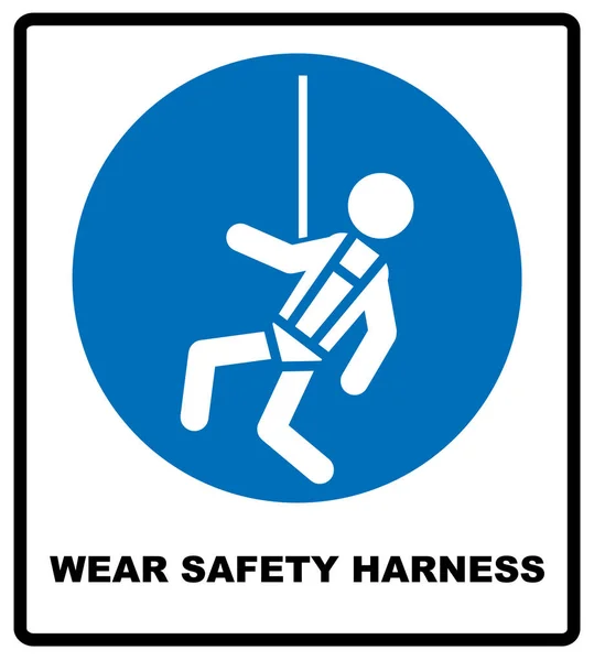 Porter un signe de harnais de sécurité — Image vectorielle