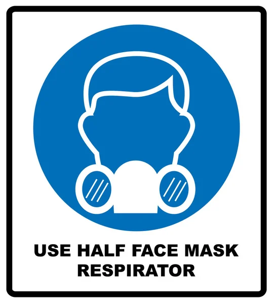Ícone de meia máscara de gás em estilo simples isolado no fundo branco. Símbolo de protecção — Vetor de Stock