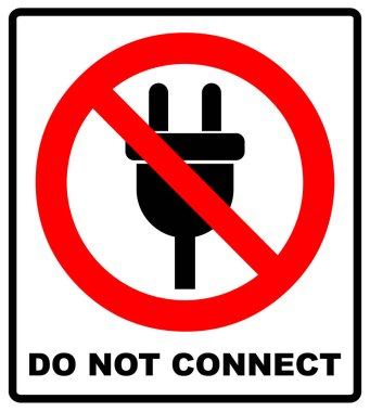 Illustration of a not allowed icon with a plug clipart