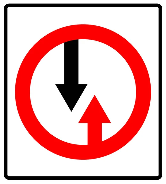 Give way to oncoming traffic sign. Vector road symbol — Stock Vector