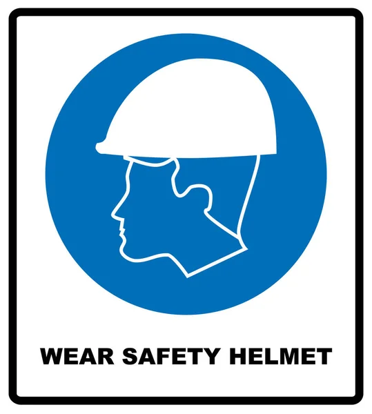 Носіть шолом безпеки Векторні ілюстрації Знак . — стоковий вектор