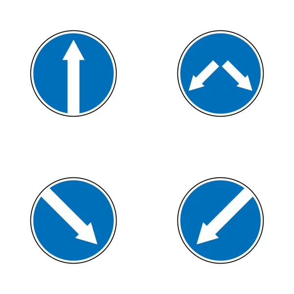 Набір варіантів стрілка дорожній знак ізольовані на білому тлі. Векторні ілюстрації . — стоковий вектор