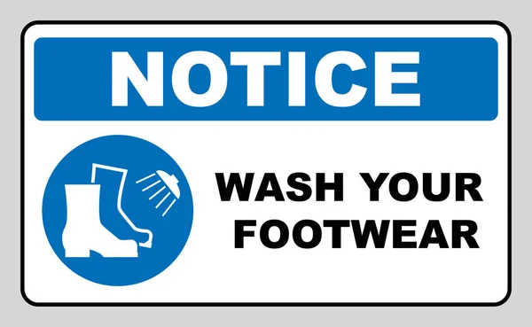 Señal de lavado de calzado. Ilustración vectorial — Vector de stock