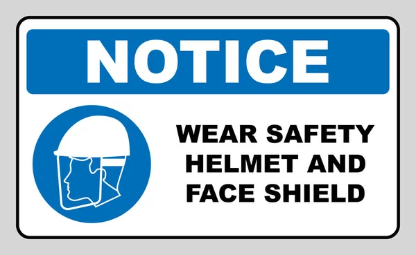 착용 안전 헬멧과 얼굴 방패 — 스톡 벡터