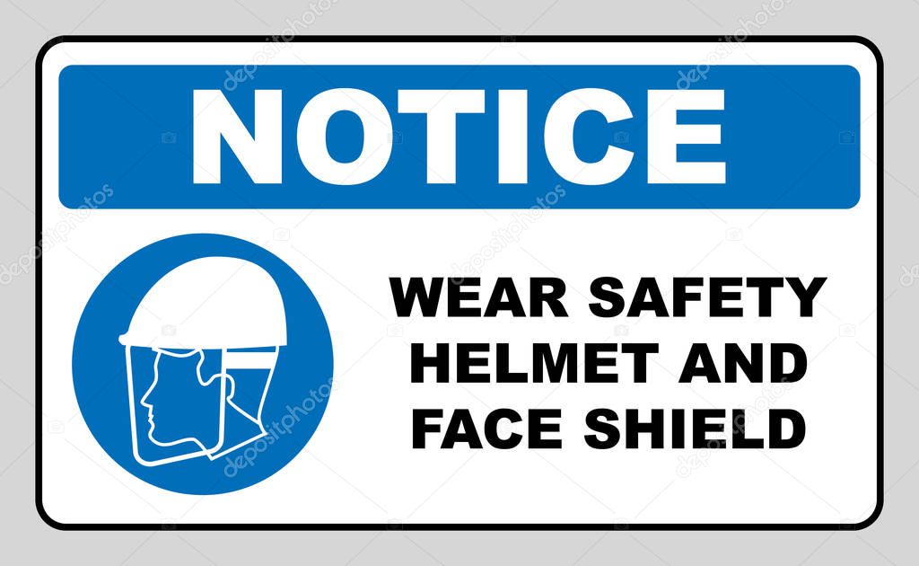 wear safety helmet and face shield
