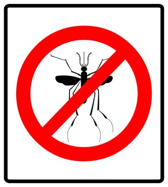 Uyarı, sivrisinek ile işaretiyle yasaktır. Zika virüs durdurmak. Sıtma dur. Dang durdurmak.
