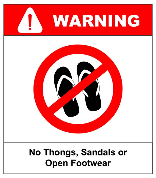 Meld geen sandalen. Geen Slippers Rood verbod vlakpictogram op witte achtergrond. Verbod slippers. Stock Illustratie — Stockvector