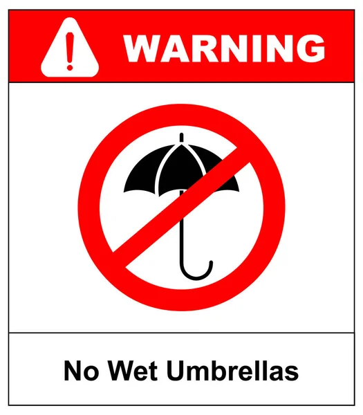 Su damlaları ile hiçbir şemsiye. Yağmur koruma sembol. Hayır düz tasarım stili. — Stok Vektör