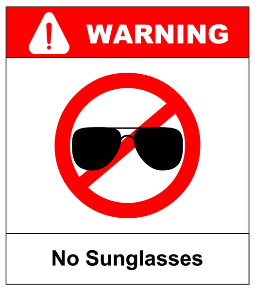 No hay señal de gafas de sol. Ningún aviador icono círculo prohibición roja sobre fondo blanco. No se permite símbolo. Entrada prohibida. Prohibición. Ilustración vectorial . — Vector de stock