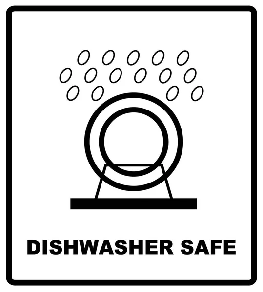 식기 세척기 안전 기호 격리입니다. 식기 세척기 안전 기호 고립, 벡터 일러스트 레이 션. 패키지 레이아웃 디자인에 사용 하기 위해 기호입니다. 골 판지 상자, 패키지 및 소포에 사용 하기 위해 — 스톡 벡터