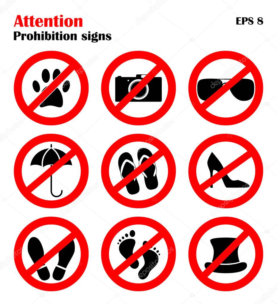 Verbod bord pictogrammen collectie, set van ...