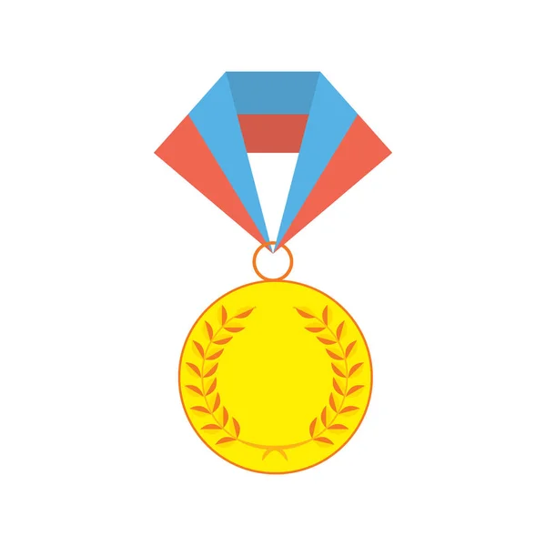 Medaglione d'oro isolato su fondo bianco. Premi d'oro per il primo posto. Medaglia d'oro icona piatta isolata sul bianco. Illustrazione vettoriale per pacchetti, web, pattern — Vettoriale Stock