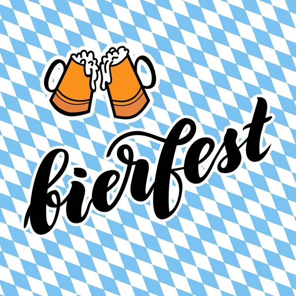 Festival tradicional alemão Oktoberfest bier com bierfest texto. Ilustração de letras vetoriais no fundo da baierna . —  Vetores de Stock