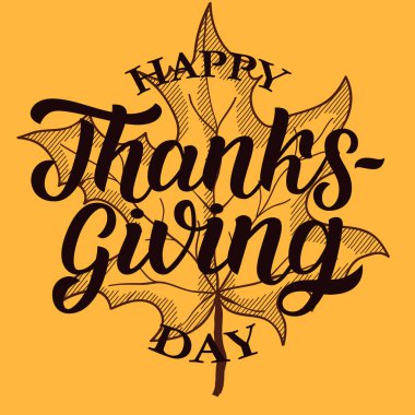 Şükran günün kutlu olsun fırça yazı, beyaz arka plan üzerinde izole ver. Hat vektör çizim.