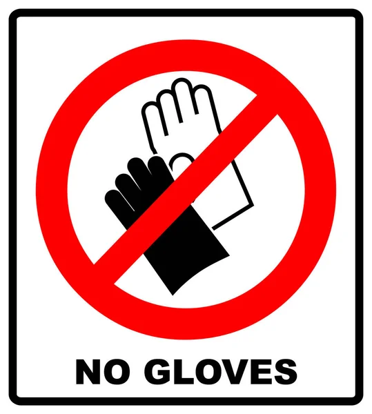 No usar guantes, señal de prohibición, ilustración vectorial . — Vector de stock