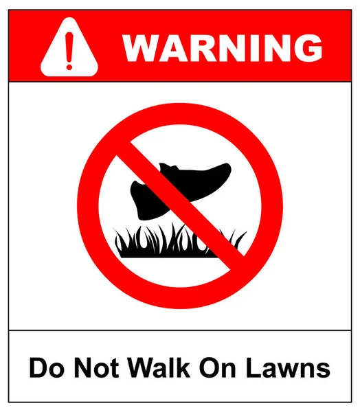 Trampa inte på gräs tecken, inte gå på gräsmattor. Vektor illustration isolerad på vitt. — Stock vektor