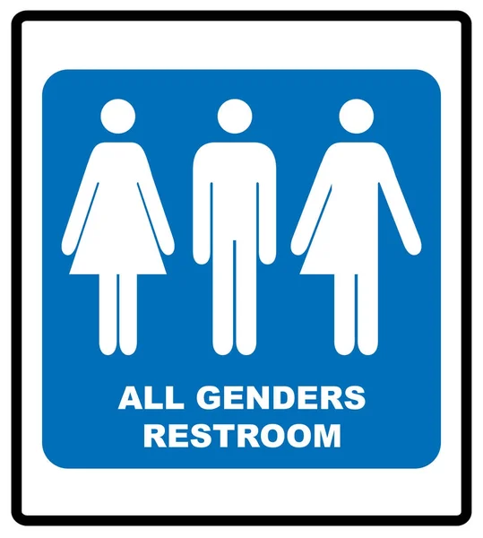 All gender restroom sign. Male, female transgender. Vector illustration. — Stock Vector