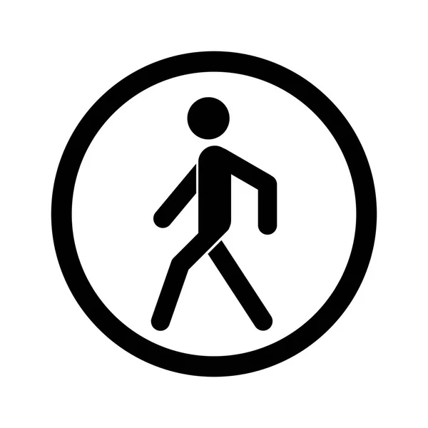 No walking sign. Prohibited black road sign isolated on white background. Pedestrian sign. Stop entry symbol for forbidden. Forbidden walking sign Vector illustration — Stock Vector