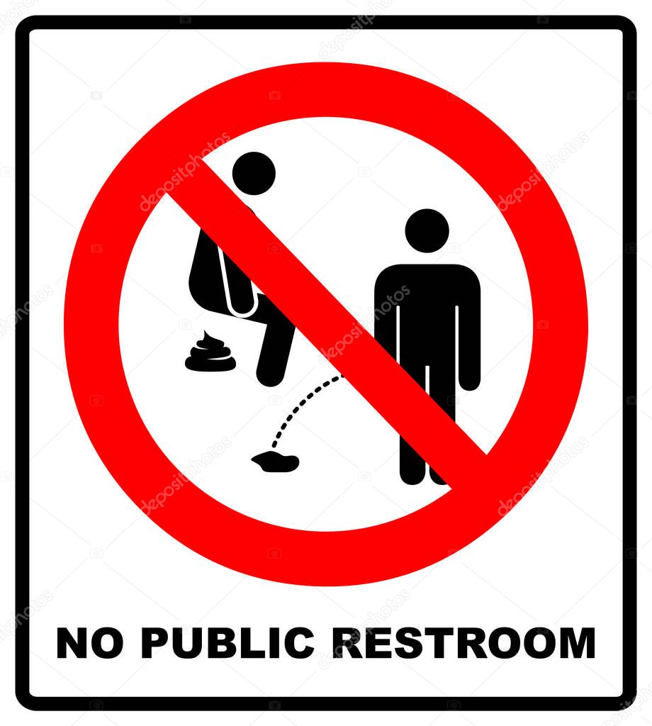 No peeing, prohibition sign, vector illustration.