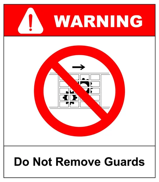 Не снимайте охранный знак. Охрана должна быть на месте. Символ запрета информации в красном круге. — стоковый вектор