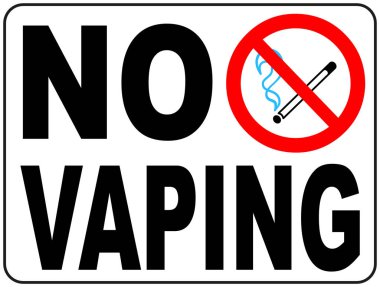 Vaping iz yok. Elektronik sigara sembol sigara içmeyin. Vektör çizim üzerinde beyaz izole. Uyarı yasak kırmızı simge için halka açık yerlerde, kullanıma hazır