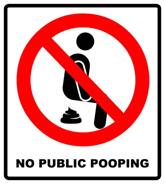 Nie publicznych pooping symbol. Czy nie kupa znak. Ostrzeżenie Czerwonego Sztandaru dla lasów i na zewnątrz. Zakaz transparent. Wektor ilustracja na białym tle — Wektor stockowy