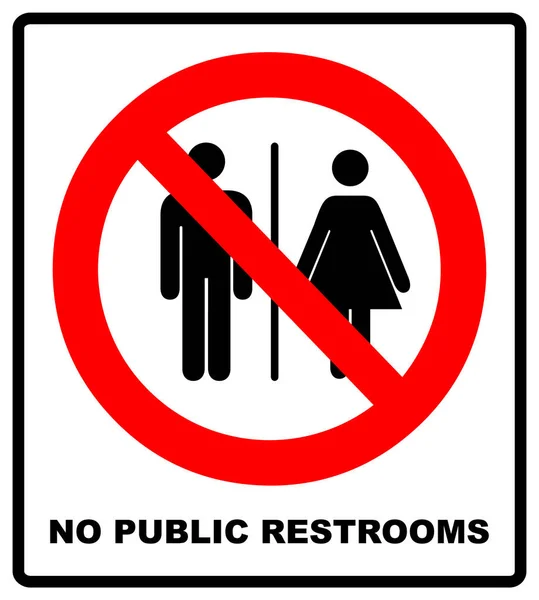 Pas de symbole de toilettes publiques. Ne pas faire caca et faire pipi les gens signer. Pas de WC. Bannière rouge d'avertissement pour l'extérieur et les forêts aux silhouettes masculines et féminines. Illustration vectorielle d'interdiction isolée sur blanc — Image vectorielle