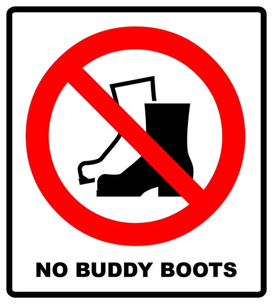 No Muddy Boots Symbol. Rain boots prohibition sign. Red warning prohibition icon. Vector illustration isolated on white. Black simple pictogram. Take off your shoes