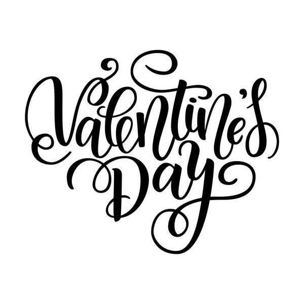 Happy Valentine's day vector card. Greeting Card to Day of Saint Valentine. Vector illustration isolated on white. Cute hand-written brush lettering. 14 february post card — Stock Vector